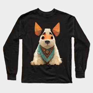 Sad Dog Watercolor Long Sleeve T-Shirt